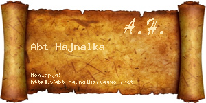 Abt Hajnalka névjegykártya